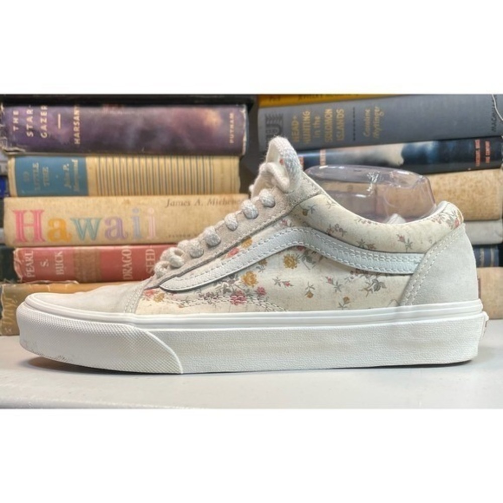 Vans Old Skool Vintage Floral Marshmallow Womens 9 Low Top Sneakers *Read - Picture 4 of 8